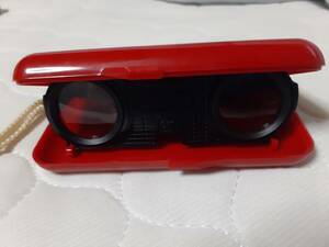 Sport glass opera glasses 3×25m/m made in Japan red plastic used 