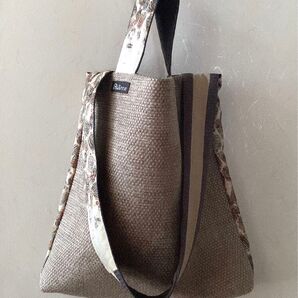 高級家具生地 和洋折衷 ハンドメイド トートバッグ ショルダーバッグ ベージュ系