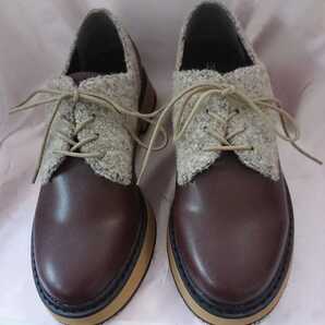 新品【23.5cm】PORPOSE プラットフォーム レースアップシューズ マニッシュイーボル