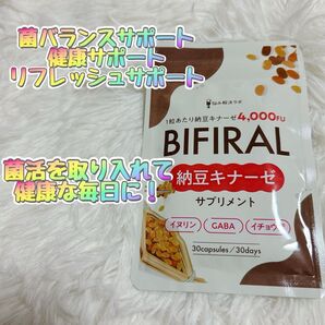 ビフィラル ナットウキナーゼ 菌活 サプリ サプリメント BIFIRAL 高濃度ナットウキナーゼ 菌活 サポート成分 13種菌活