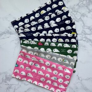 あざらしさん7枚セット 限定SET ハーフサイズはんかち ダブルガーゼハンカチ ふかふか4重構造 カラフル