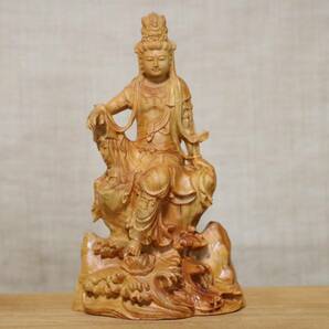 仏像　唐土　唐木紅木　自在観世音菩薩木彫　　　　CE11