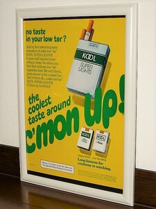1980年 USA '80s 洋書雑誌広告 額装品 Kool クール / Brown & Williamson Tobacco Co. タバコ ( A4サイズ ）