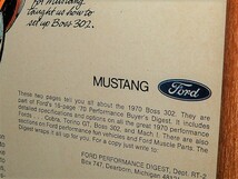 1969年 USA 洋書雑誌広告 額装品 1970 Ford Mustang Boss 302 フォード マスタング ムスタング ボス ( A3サイズ・雑誌見開きサイズ )_画像4