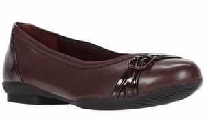  free shipping Clarks 25.m ballet Flat pa tent leather bar gun ti bordeaux pumps office formal sneakers boots R102