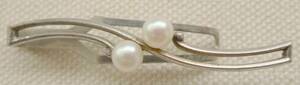 MIKIMOTO Mikimoto 2P pearl 5.5.SILVER silver tiepin 