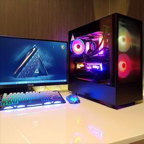 ◆光る ゲーミングPC◆デスクトップパソコン/i5 14400F/RTX4060Ti/ブラック 黒/Windows11/水冷