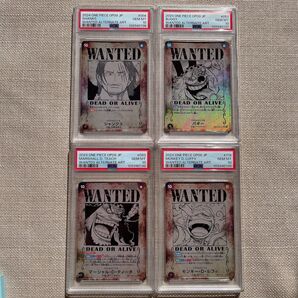 PSA10 ワンピース 手配書 WANTED シャンクス バギー ティーチ ルフィ 4連番 セット a16