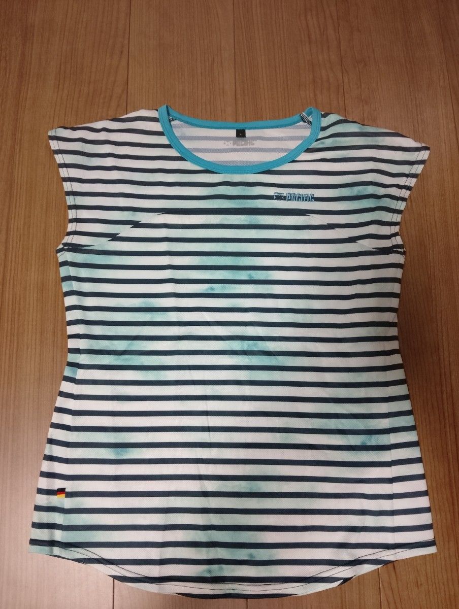 PACIFIC ボーダー柄 半袖Tシャツ Lサイズ ブルー系