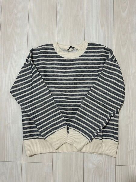 ZARA ニット トレーナー ボーダー ストライプ S セーター