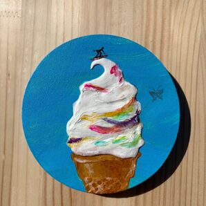 絵画 アクリル ソフトクリーム サーフィン