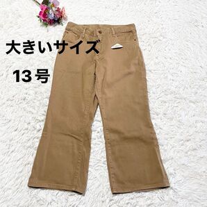 【新品】大きいサイズ 13号 ワイドパンツ ブラウン系