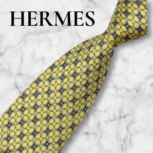 エルメス HERMES ネクタイ 総柄 シルク ビジネス