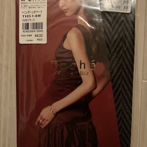 グンゼTuche’ストッキング/スタイリッシュビズ/ヘリンボーンオペーク/026ブラック/80デニール/M-L/神田うの