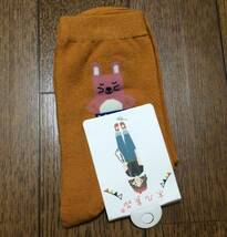 靴下 うさぎ　ウサギ　オレンジ　ピンク　フリーサイズ 21-25ｃｍ 綿　コットン ソックス ショート寸 レディース _画像2