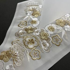 新品 1枚で2パターン リバーシブル 高級刺繍半襟 洗えるポリエステル 古典 ポップ