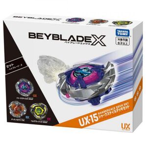 BEYBLADE X UX-15 シャークスケイルデッキセット ティラノロア1-70LヘルズブレイブJ3-60-GF