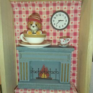 キャバリエボックス コーヒーカップ 暖炉 ミニチュア 置物 インテリア ハンドメイド