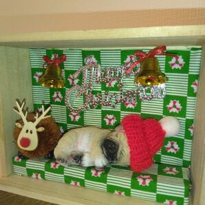 パグボックス クリスマス ハンドメイド サンタクロース おもちゃ ツリー フィギュア 置物