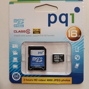 PQI microSDHCカード 16GB アダプター付き class10