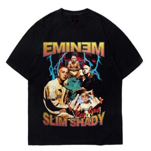エミネム Tシャツ EMINEM ブラック 黒 ヴィンテージ風 プリント XLサイズ