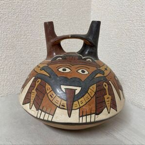 アーチ型(橋型双注口)土器 ナスカ 儀礼用 南米 ペルー 古代アンデス