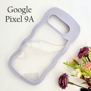 Google Pixel 9aケース ウェーブ型:パープル ☆おまけガラスフィルム付