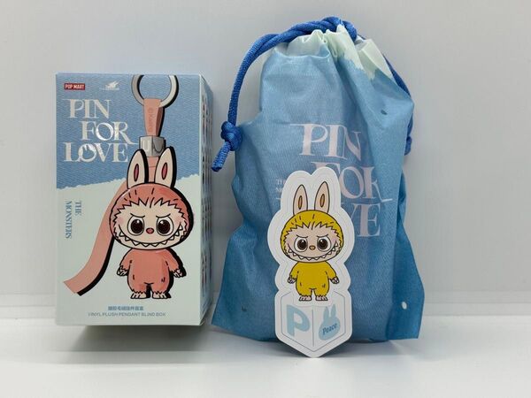 【公式店舗購入品】LABUBU ラブブ THE MONSTERS pin for love 「P」イニシャル ぬいぐるみペンダント