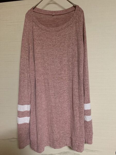 早い者勝ち*。長袖Tシャツ ピンク ボーダー XL