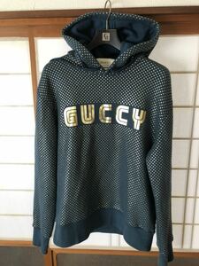 GUCCI グッチ 新宿伊勢丹限定 総柄×ロゴプリント スウェット パーカー トップス GUCCY XS