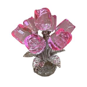 ピンク クリスタルローズ 花束 インテリア プレゼント 母の日 記念日 ギフト 高級感 結婚祝い バレンタイン C304