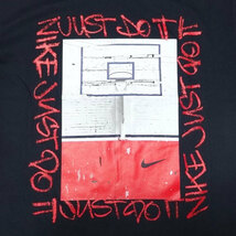 新品 NIKE S/S T-SHIRT ナイキ 半袖 Tシャツ ブラック コットン スウッシュ バスケットボール フープ JUST DO IT スポーツ M 正規品_画像4