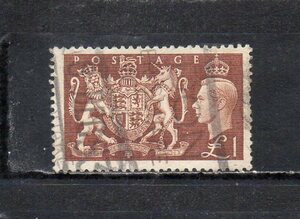 20A151 イギリス 1951年 普通 ジョージ6世 高額 ￡1 シエンタ 使用済