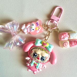 【新作】マイメロ and ラブブ キーホルダー バッグチャーム ストラップ
