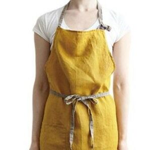 カフェ風 エプロン ライムグリーン グレー