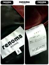 定価65,989円 renoma HOMME レノマオム 高級ダイヤモンドキルトゴートレザーシングルライダースジャケット ボルドー S 極美品 キルティング_画像10