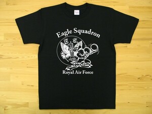 R.A.F. Eagle Squadron 黒 5.6oz 半袖Tシャツ 白 M ミリタリー イギリス空軍 イーグル飛行中隊 U.S. AIR FORCE