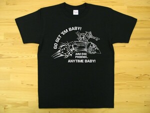 AIM-54 フェニックス 黒 5.6oz 半袖Tシャツ 白 XXL 大きいサイズ ミリタリー F-14 トムキャット ミサイル