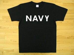 NAVY 黒 5.6oz 半袖Tシャツ 白 XXXL 大きいサイズ ミリタリー ロゴ ネイビー 海軍