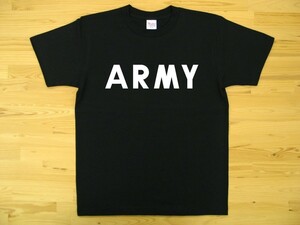 ARMY 黒 5.6oz 半袖Tシャツ 白 XXXL 大きいサイズ ミリタリー ロゴ アーミー 陸軍