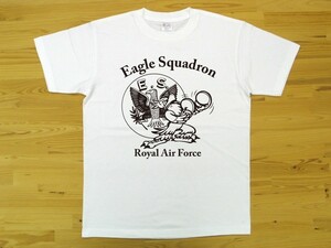 R.A.F. Eagle Squadron 白 5.6oz 半袖Tシャツ 黒 XXXL 大きいサイズ ミリタリー イギリス空軍 イーグル飛行中隊 U.S. AIR FORCE