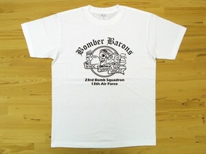 Bomber Barons 白 5.6oz 半袖Tシャツ 黒 S ミリタリー ボンバーバロンズ 第23爆撃飛行隊 U.S. AIR FORCE