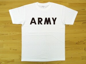 ARMY 白 5.6oz 半袖Tシャツ 黒 M ミリタリー ロゴ アーミー 陸軍