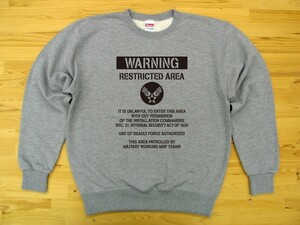 RESTRICTED AREA 杢グレー 9.7oz トレーナー 黒 2XL 大きいサイズ スウェット U.S. AIR FORCE ステンシル