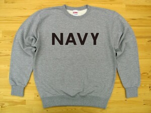 NAVY 杢グレー 9.7oz トレーナー 黒 M スウェット ロゴ ネイビー 海軍 USN U.S.