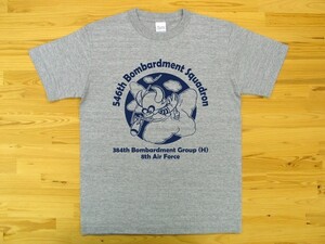 546th Bombardment Squadron 杢グレー 5.6oz 半袖Tシャツ 紺 XL ミリタリー 8th air force 384th bomb group グレムリン