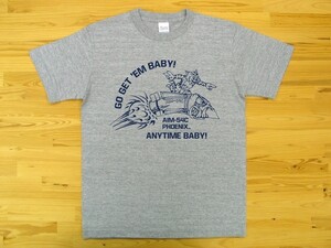 AIM-54 フェニックス 杢グレー 5.6oz 半袖Tシャツ 紺 XXXL 大きいサイズ ミリタリー F-14 トムキャット ミサイル