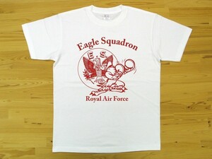 R.A.F. Eagle Squadron 白 5.6oz 半袖Tシャツ 赤 XXXL 大きいサイズ ミリタリー イギリス空軍 イーグル飛行中隊 U.S. AIR FORCE