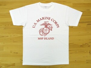 U.S. MARINE CORPS 白 5.6oz 半袖Tシャツ 赤 XL ミリタリー USMC海兵隊 マリーン