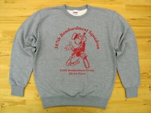 387th Bombardment Squadron 杢グレー 9.7oz トレーナー 赤 2XL 大きいサイズ スウェット 5th air force 312th bomb group オウム